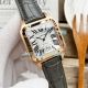 Copy Cartier Santos-Dumont Rose Gold White Roman Dial Brown Leather Watch 39MM (4)_th.jpg